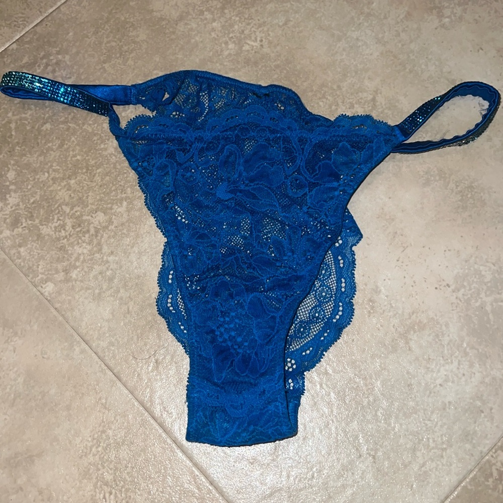 Victorias secret blue sequin panties size medium